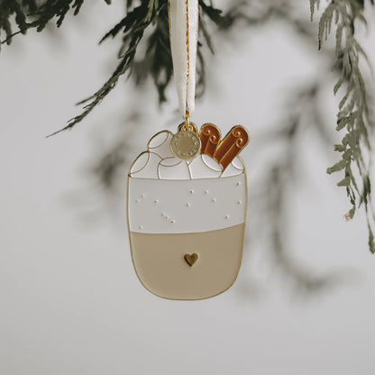 Eulenschnitt Baumschmuck Becher mit Marshmallows – Weihnachtsanhänger aus Metall