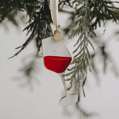 Eulenschnitt Baumschmuck Weinglas – Weihnachtsanhänger aus Metall