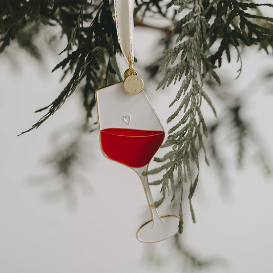 Eulenschnitt Baumschmuck Weinglas – Weihnachtsanhänger aus Metall