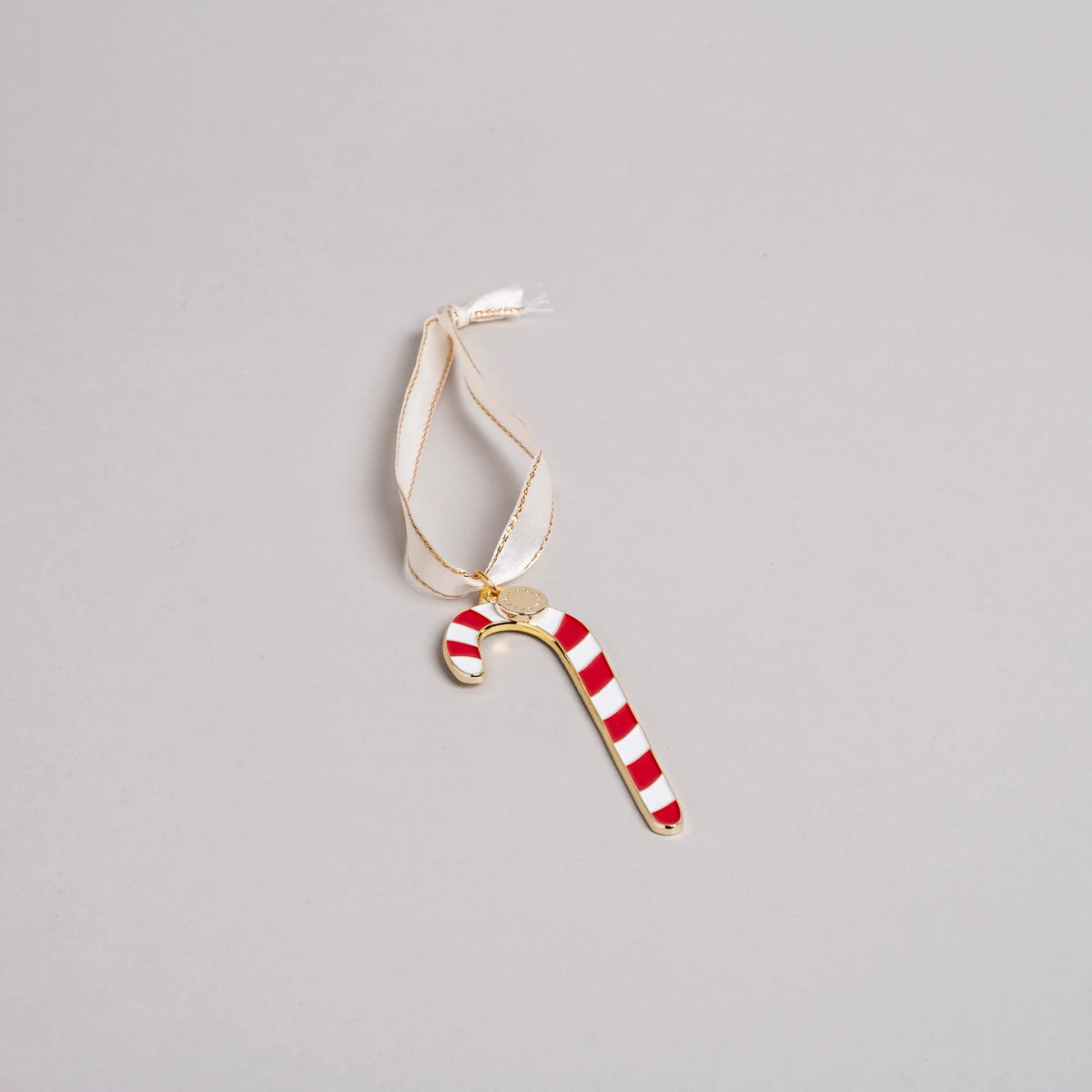 Eulenschnitt Baumschmuck Zuckerstange – Rot-weißer Weihnachtsanhänger aus Metall