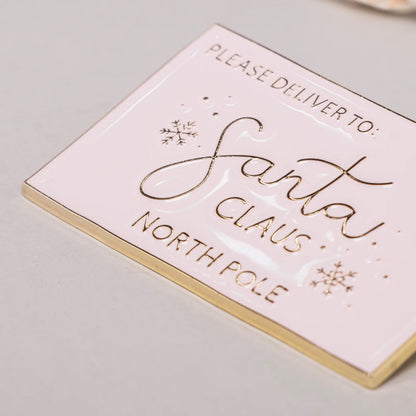 Eulenschnitt Baumschmuck Weihnachtsbrief – Rosa Brief an den Weihnachtsmann
