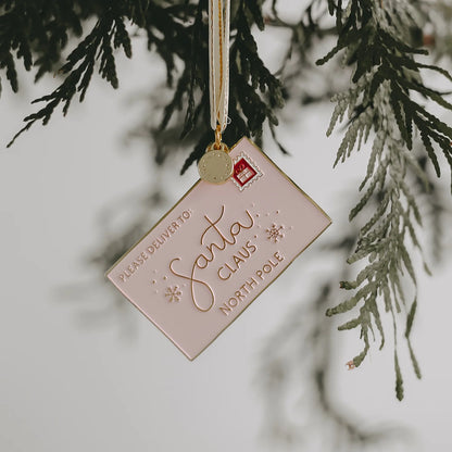 Eulenschnitt Baumschmuck Weihnachtsbrief – Rosa Brief an den Weihnachtsmann