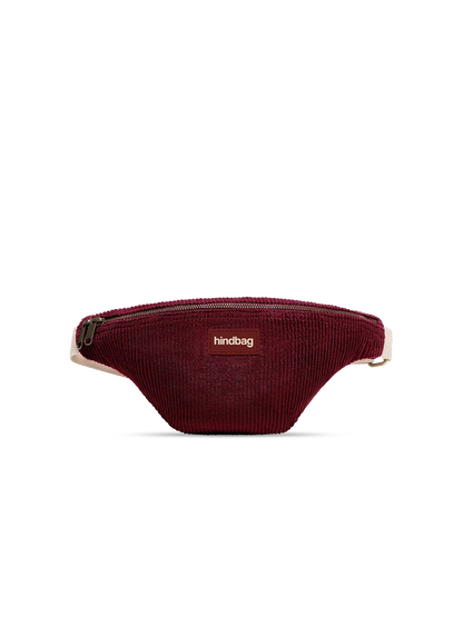 Hindbag Olivia Bauchtasche aus Cord – Bordeauxrot