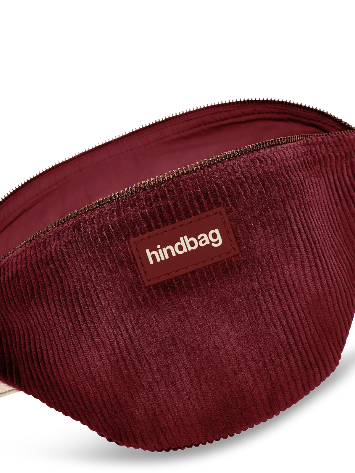 Hindbag Olivia Bauchtasche aus Cord – Bordeauxrot