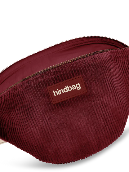 Hindbag Olivia Bauchtasche aus Cord – Bordeauxrot
