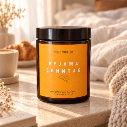 Duftkerze Pajama Morning – Croissant, Vanille & Puderzucker