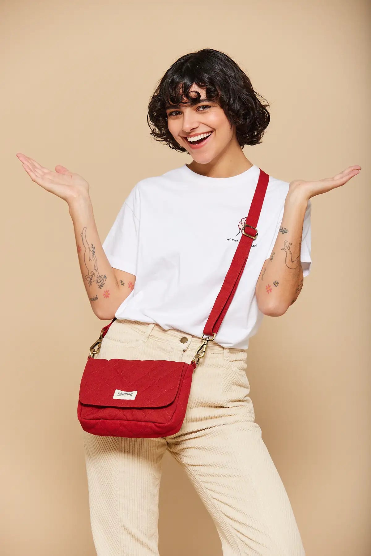 Hindbag Margault gesteppte Umhängetasche – Terracotta