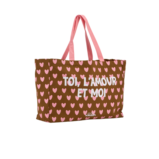 Atelier Wagram XL Shopper – Toi l’amour et moi Braun/Rosa
