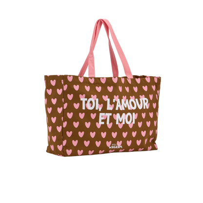 Atelier Wagram XL Shopper – Toi l’amour et moi Braun/Rosa