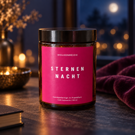 Duftkerze Starry Night – Birne, Blüten & Vanille