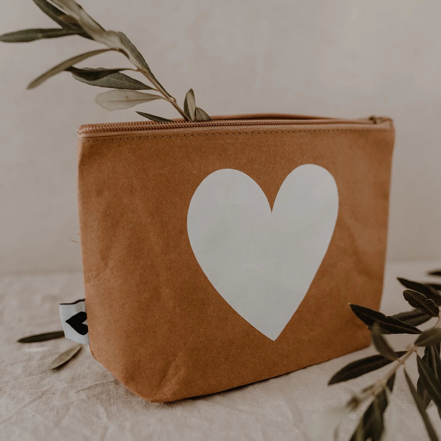 Kosmetiktasche Herz – Braun